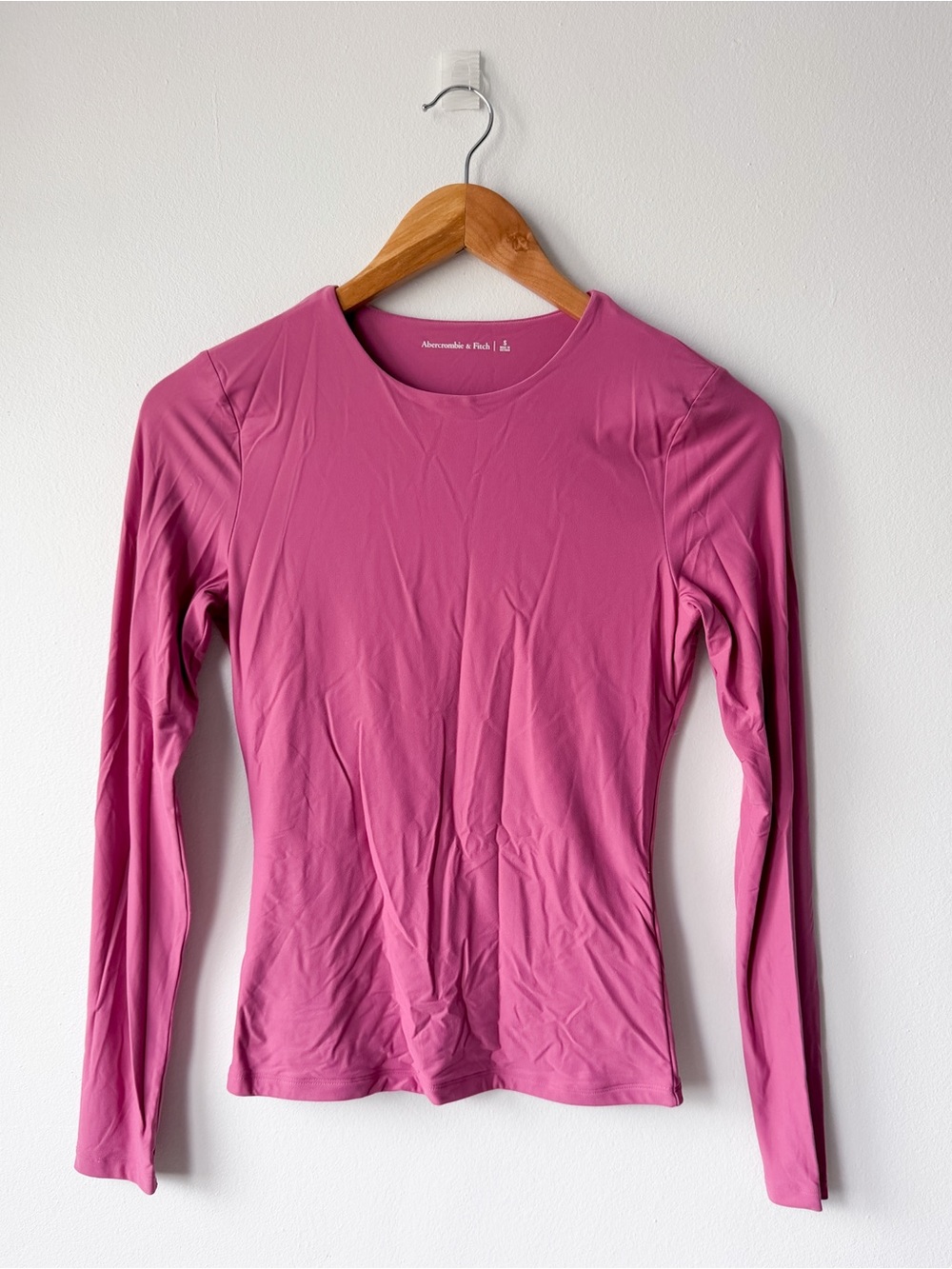 Abercrombie & Fitch Long Sleeve Crewneck Top - Rose Pink